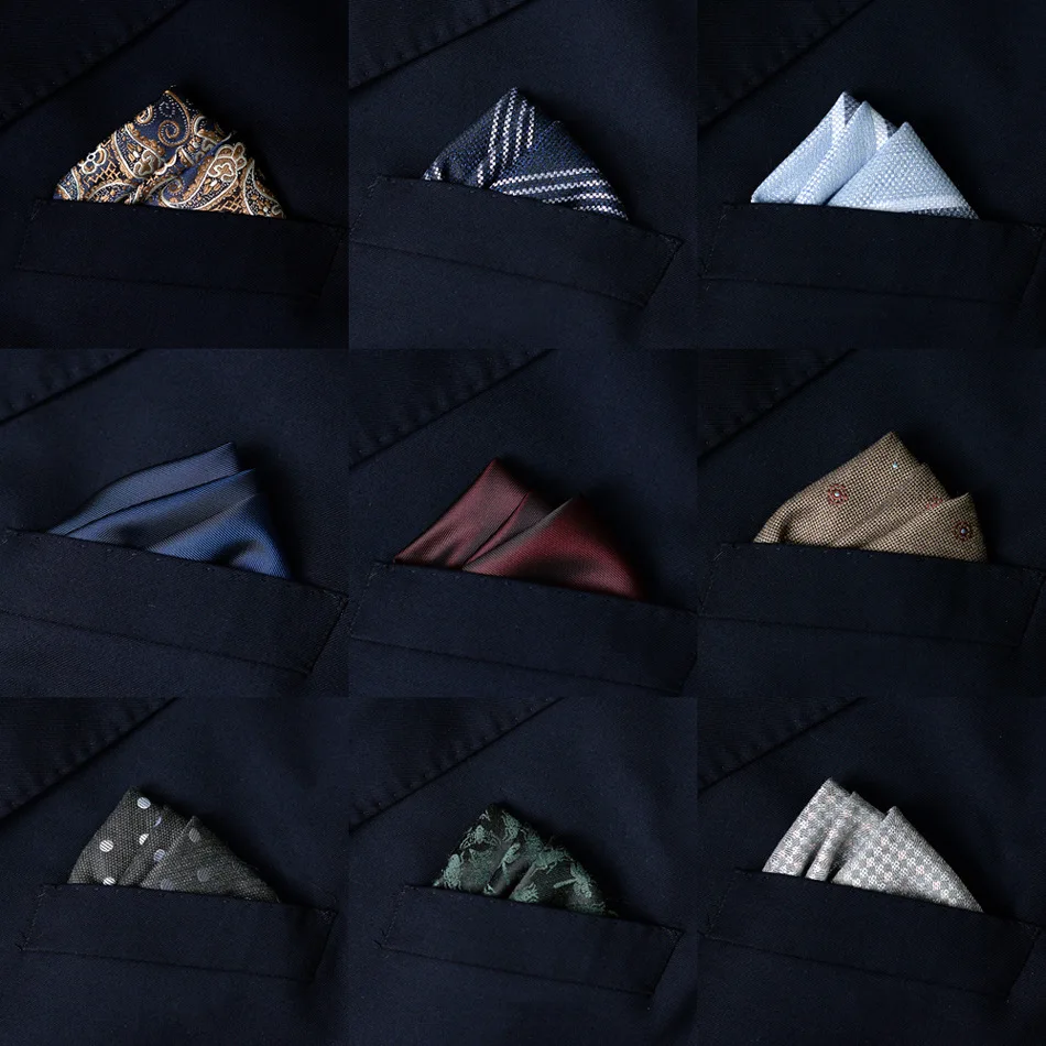 Pocket Square Set - 2 個メンズスーツポケットタオルハンカチ宴会ビジネスドレスポケット小さな正方形スカーフ胸アクセサリー結婚式の装飾