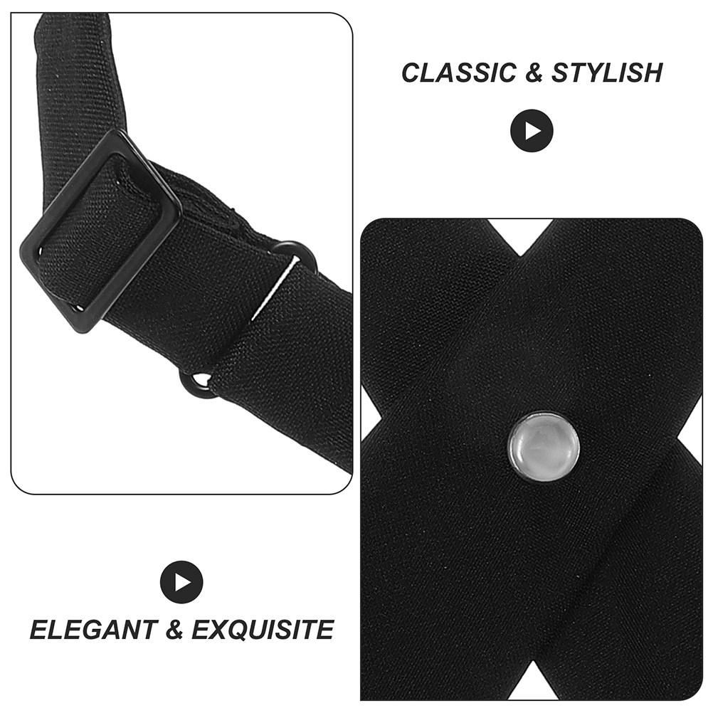 2個セット ブラッククロスボウタイ 男女兼用 調節可能な布製 - Bow Tie Pre Tied のレビューと価格