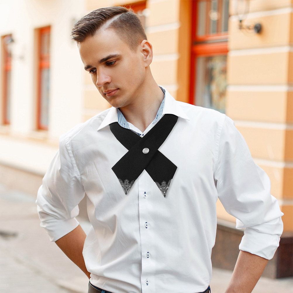 2個セット ブラッククロスボウタイ 男女兼用 調節可能な布製 - Bow Tie Pre Tied のレビューと価格
