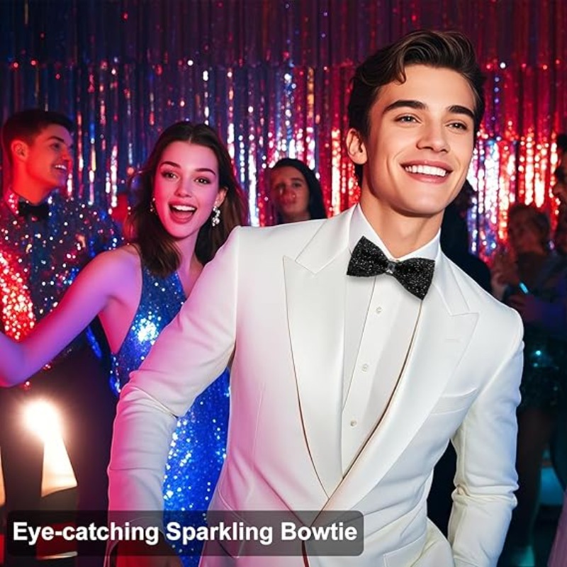 ファッションラインストーン蝶ネクタイ メンズ レディース プ - Bow Tie Pre Tied のレビューと価格